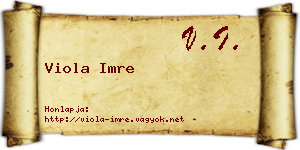 Viola Imre névjegykártya